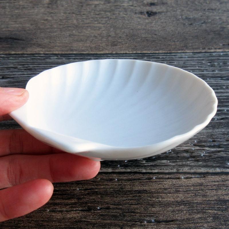 白い食器 シェル型小皿 10.4cm / ホワイト シェルプレート 貝の形 豆皿