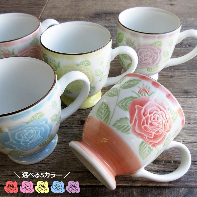 マグカップ マグ 食器 コーヒーマグ 日本製 バラ柄 薔薇 ローズ柄 