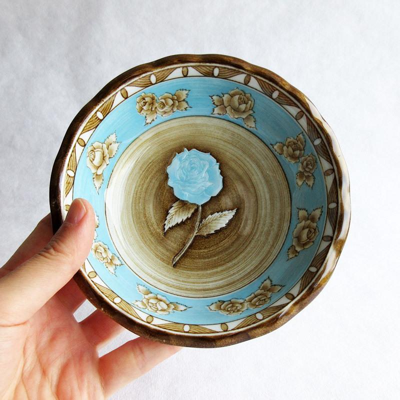 小鉢 浅鉢 丸鉢 食器 薔薇 アンティーク レトロ かわいい 日本製