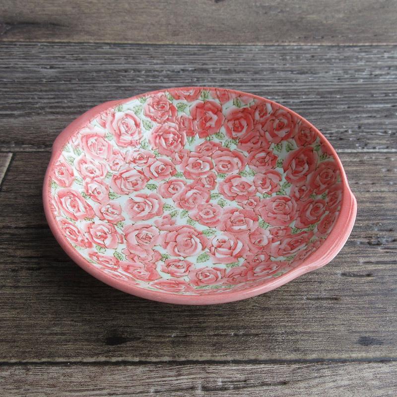 プレート 取り皿 中皿 食器 日本製 バラ柄食器 薔薇 手付き / ミニ