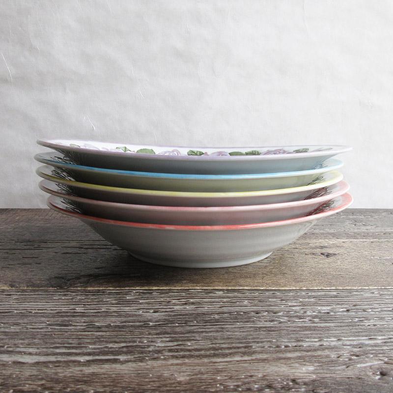 カレー皿 24.5cm オーバル皿 深皿 楕円皿 食器 プレート バラ柄 ローズ