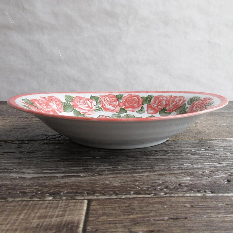 カレー皿 24.5cm オーバル皿 深皿 楕円皿 食器 プレート バラ柄 ローズ