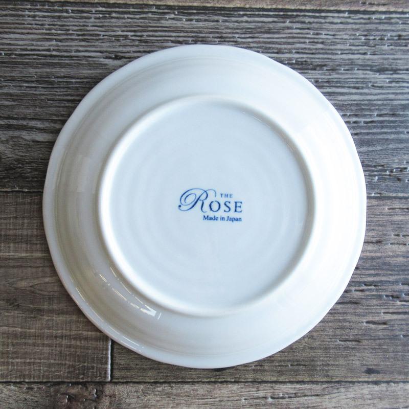 ローズ 渕フリルカレー皿（2色選択）/ バラ柄食器 薔薇 丸皿 プレート