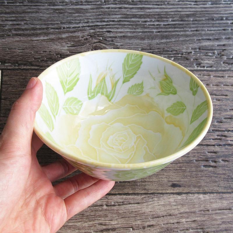 どんぶり 15cm 丼 和食器 4.8寸 茶漬碗 日本製 美濃焼 丼ぶり 薔薇