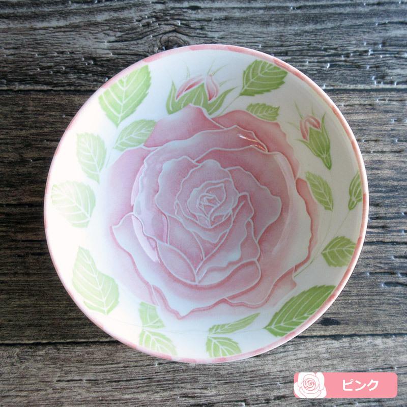 ご飯茶碗 和食器 茶碗 スープ ミニ丼 日本製 美濃焼 バラ柄の食器 飯碗