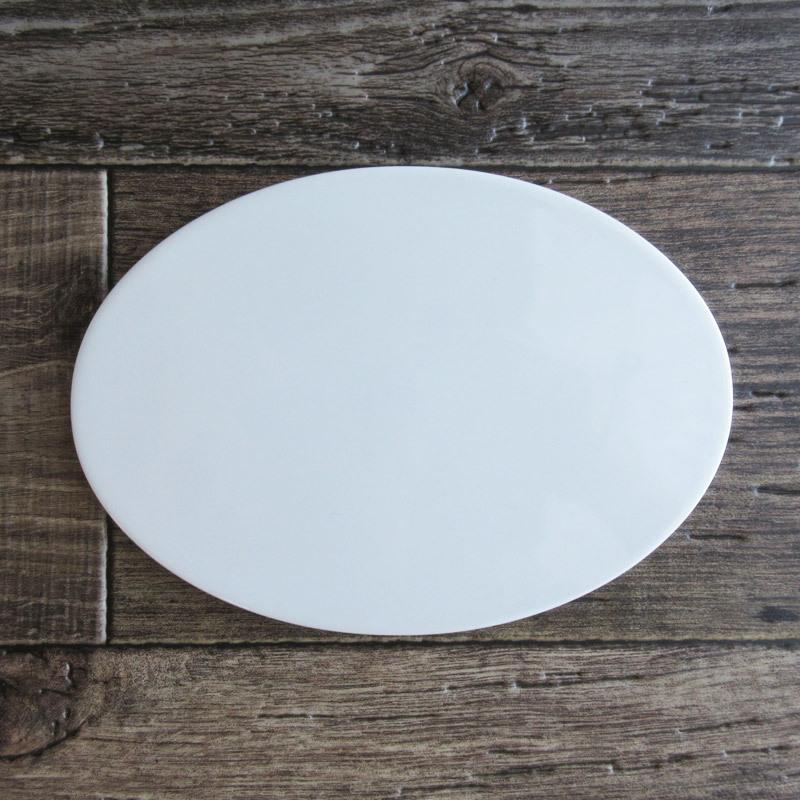 白磁 陶板 楕円形 17.7cm / 白 ホワイト 楕円板 ポーセラーツ