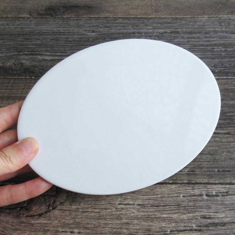白磁 陶板 楕円形 17.7cm / 白 ホワイト 楕円板 ポーセラーツ