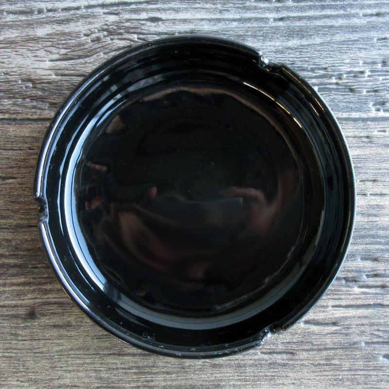 灰皿 12.2cm 喫煙具 三つ切 ブラック 丸型 エレガント 業務用 ツヤあり