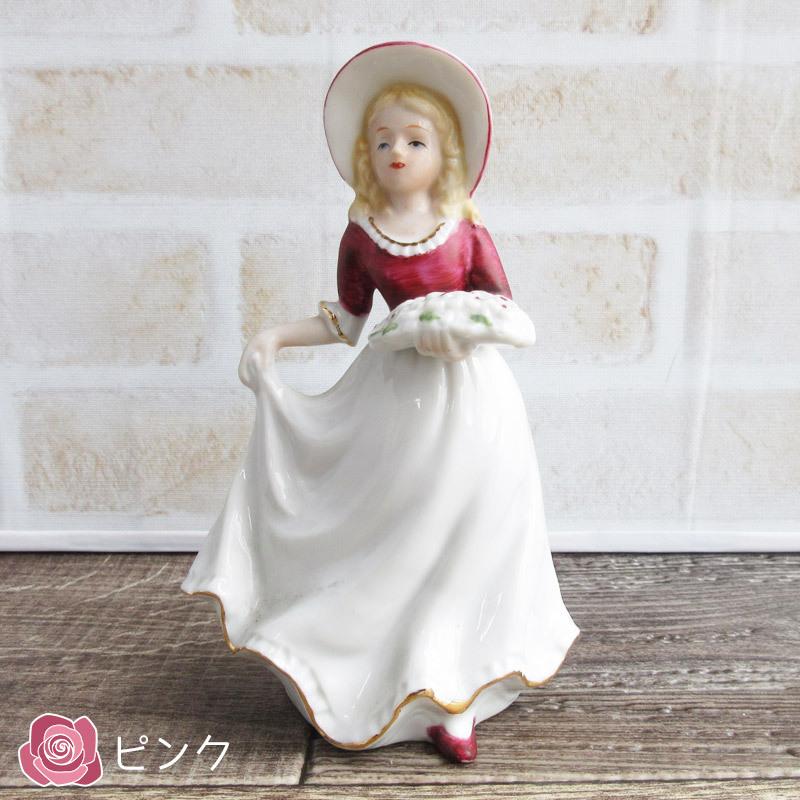 瀬戸ノベルティ 陶器のオブジェ 帽子を被った少女(2色選択 瀬戸ノベルティ 陶器のオブジェ 帽子を被った少女(2色選択