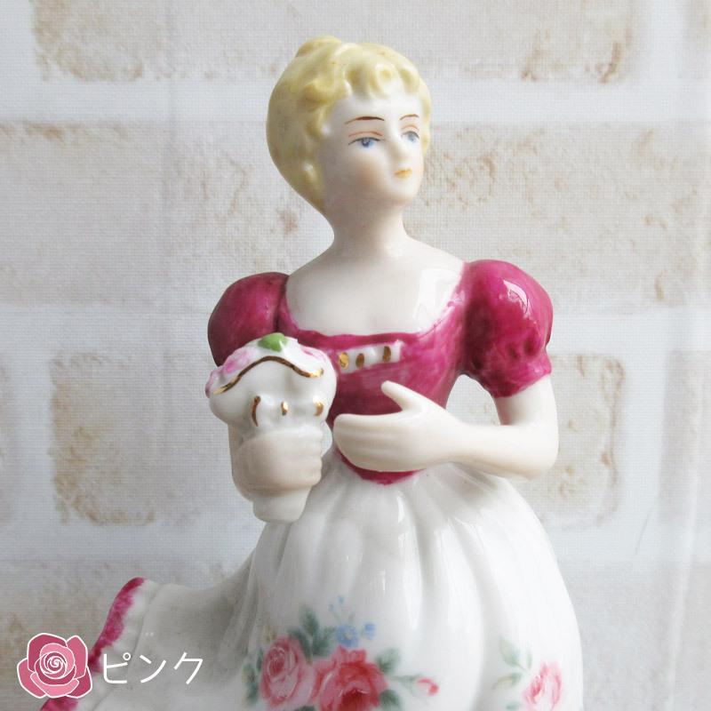 瀬戸ノベルティ 陶器のオブジェ ブーケを持つ少女(2色選択 瀬戸ノベルティ 陶器のオブジェ ブーケを持つ少女(2色選択
