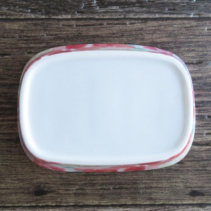 ソープディッシュ 陶器 石けんケース 石けん台 花柄 / パステル