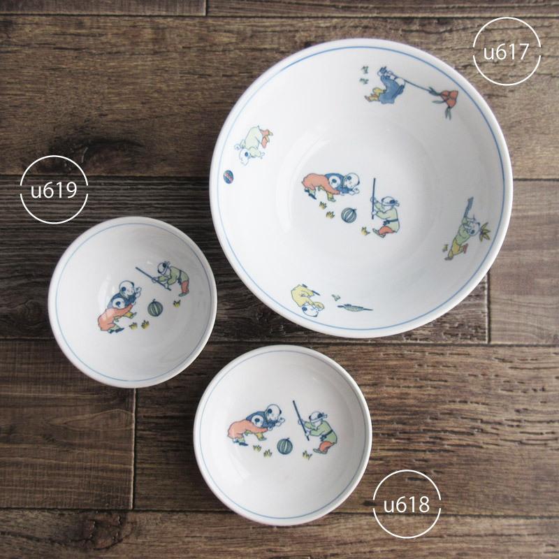 色絵 唐子童子 深小皿 13cm / 中華食器 取り皿 深皿 中皿 丸皿 使い