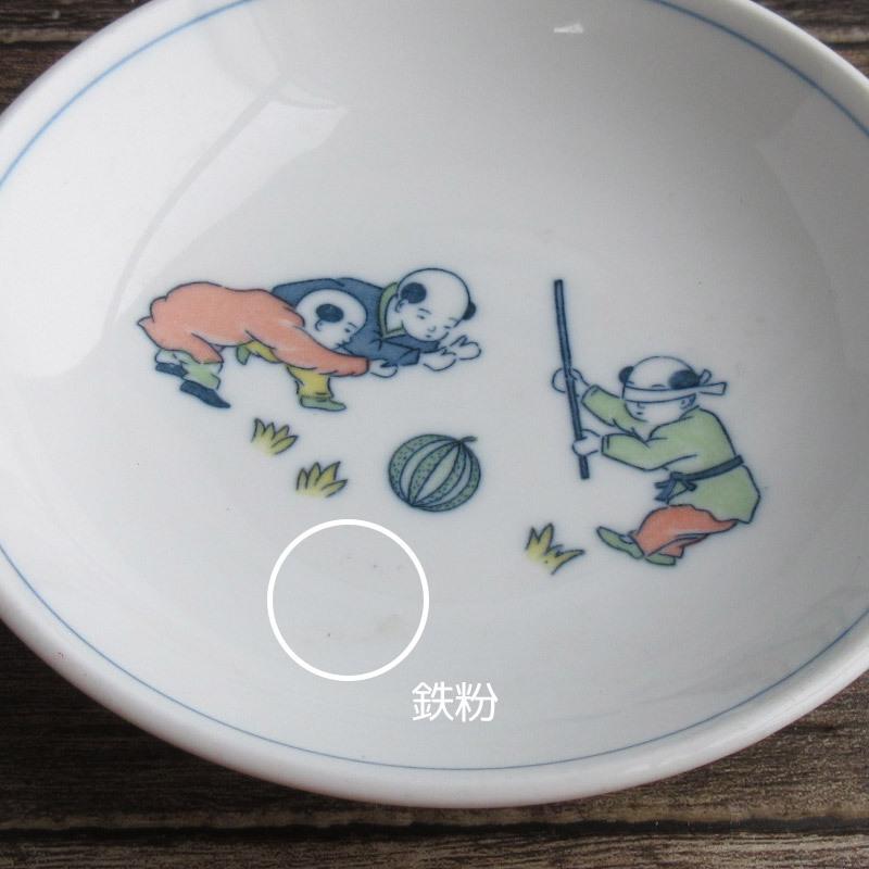色絵 唐子童子 深小皿 13cm / 中華食器 取り皿 深皿 中皿 丸皿