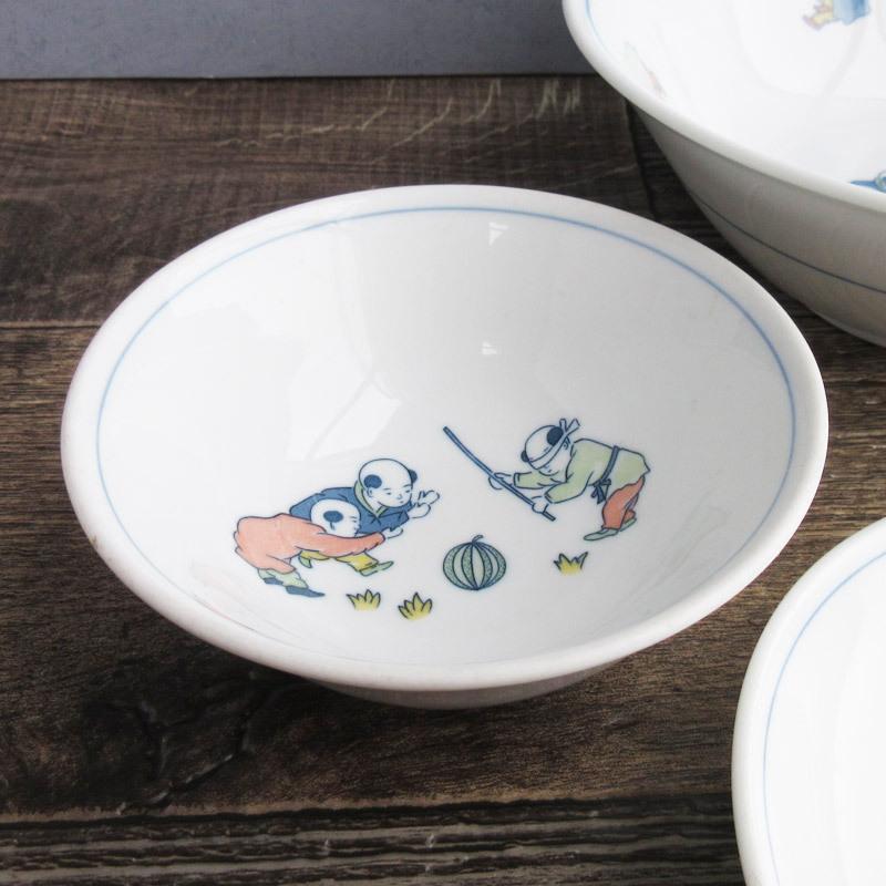 色絵 唐子童子 スープ碗 12cm / 240cc 汁椀 小鉢 中華食器 コーン 