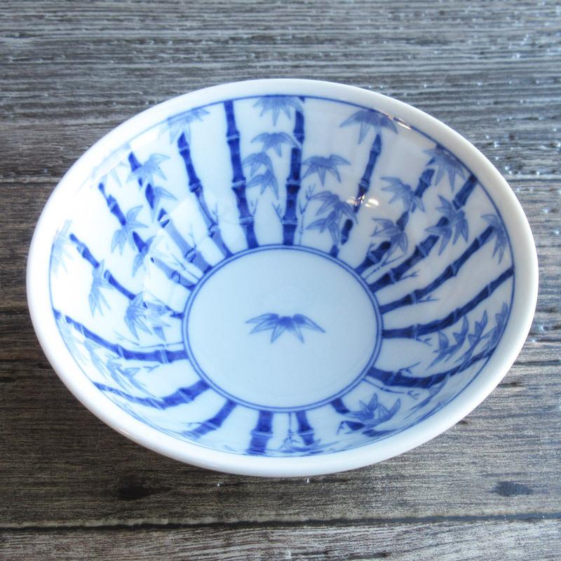 丸小鉢 小鉢 和食器 笹の葉 竹の模様 日本製 美濃焼 三峰 丸鉢 陶器 浅