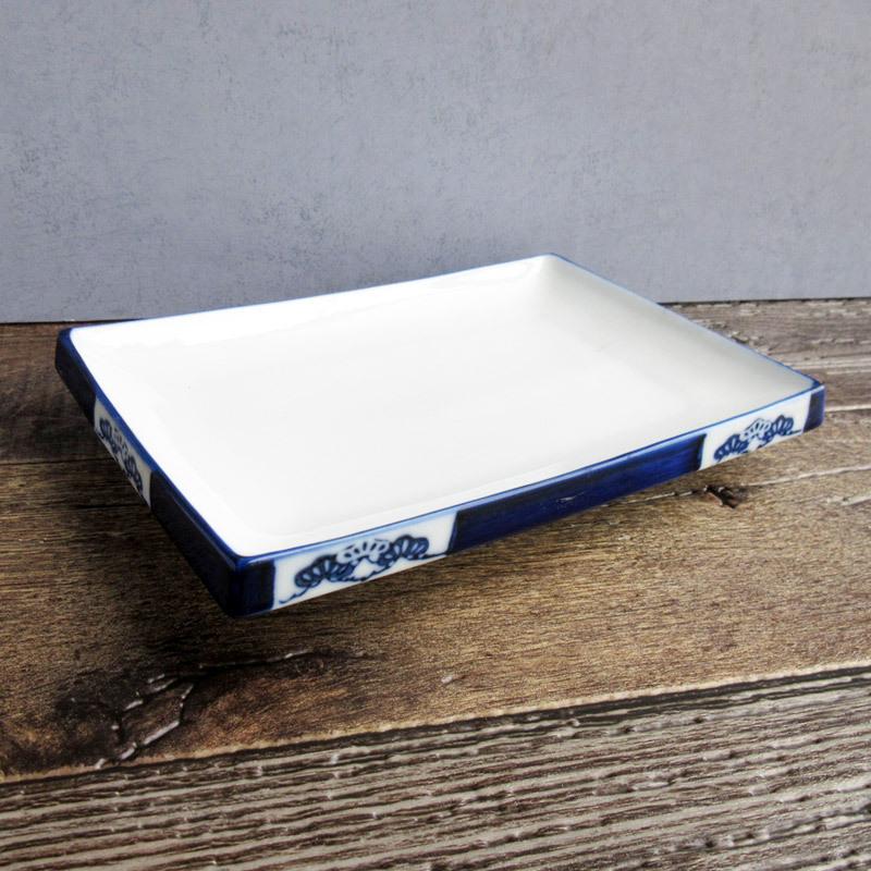 長角皿 21cm 刺身皿 焼き物皿 和食器 スクエア お刺身 天ぷら 焼魚