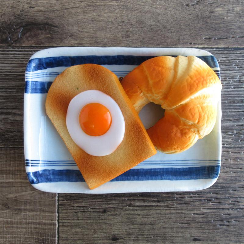 長角皿 23.7cm 和食器 焼物皿 スクエアプレート ブルー 水色 紺色