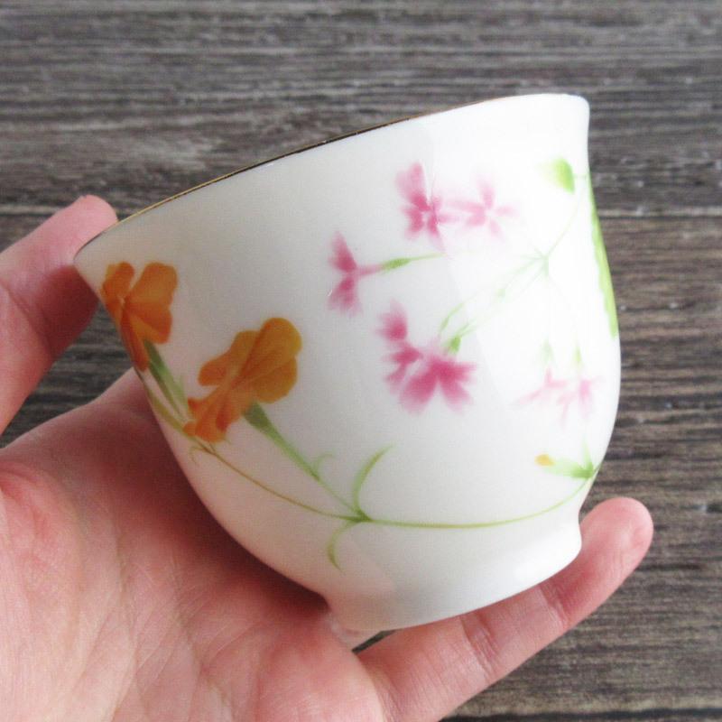 湯呑 200cc 湯呑み 煎茶 湯飲み ゆのみ 花柄 和食器 / 花ガーデン 煎茶