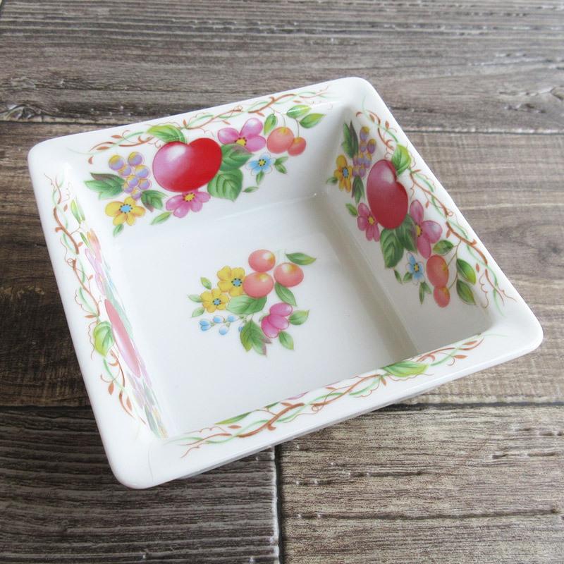 鉢 和食器 角鉢 小鉢 千代口 上絵 転写 和風 洋風 中華 パーティー 桃