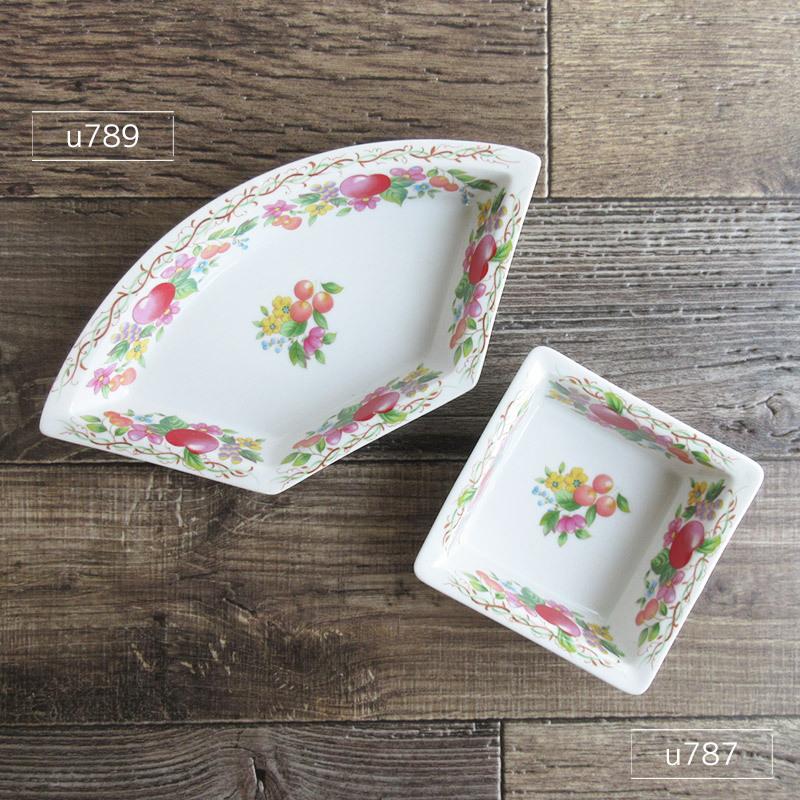 鉢 和食器 角鉢 小鉢 千代口 上絵 転写 和風 洋風 中華 パーティー 桃