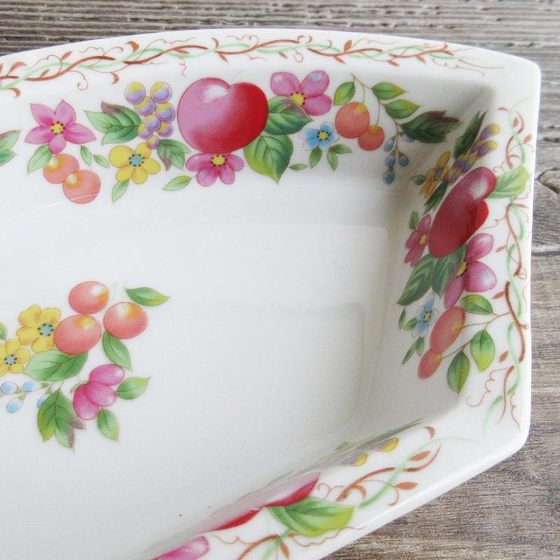 フルーツ柄 オードブル 扇型鉢 26cm / 上絵 転写 和風 洋風 中華  