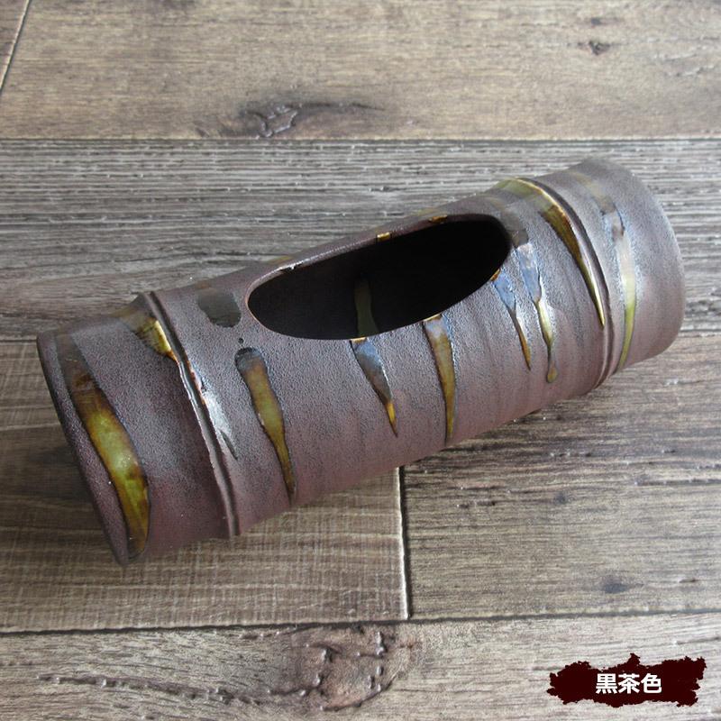 花瓶 花器 陶器 竹 バンブー 生け花 和風 おしゃれ インテリア 足つき