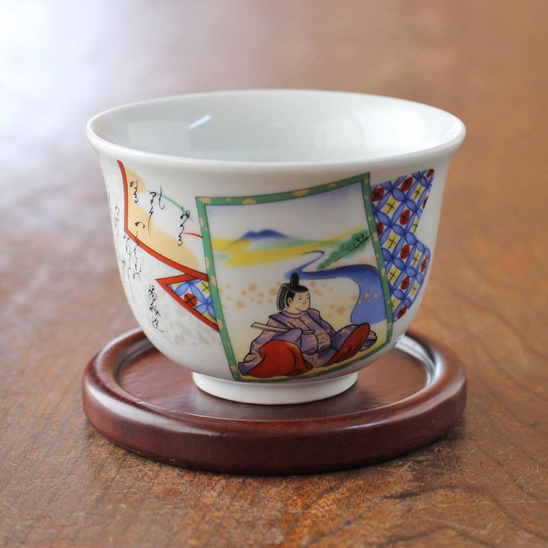 値下げ　たち吉　百人一首　お茶呑茶碗　5セット　昭和レトロ たち吉】青華瓔珞文 蓋付お茶呑茶碗（桐箱入）〈5客〉 有田焼 / たち吉