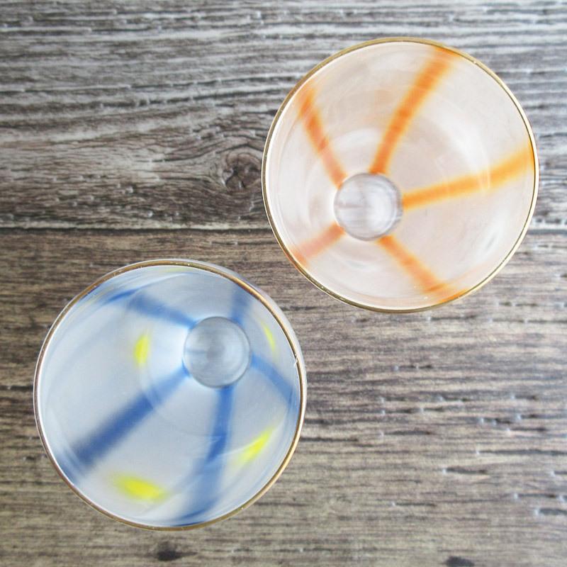 昭和レトロ　ガラス食器　獅子舞童士 送料無料】鹿と舞紅葉の酒器セット ガラスの徳利、おちょこ （ぐい吞み