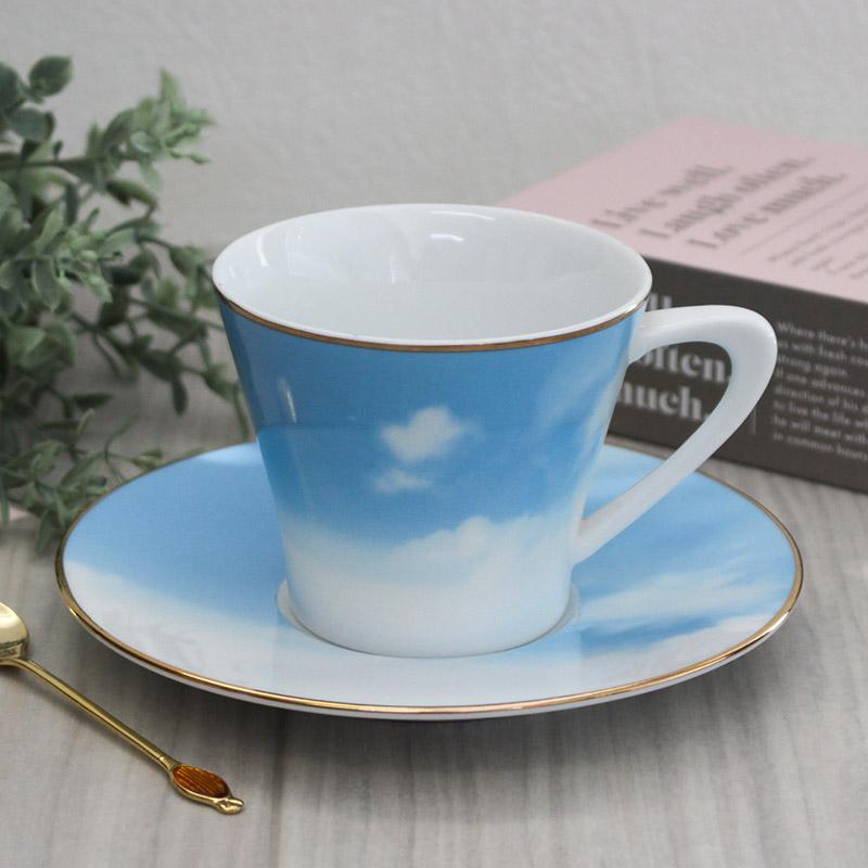 カップ&ソーサー 洋食器 青 ブルー 空色 水色 スカイブルー カフェ