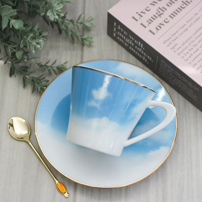 カップ&ソーサー 洋食器 青 ブルー 空色 水色 スカイブルー カフェ