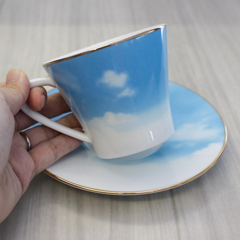 カップ&ソーサー 洋食器 青 ブルー 空色 水色 スカイブルー カフェ