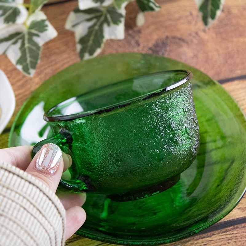 arcoroc シエラ カップ＆ソーサー グリーン / デッドストック