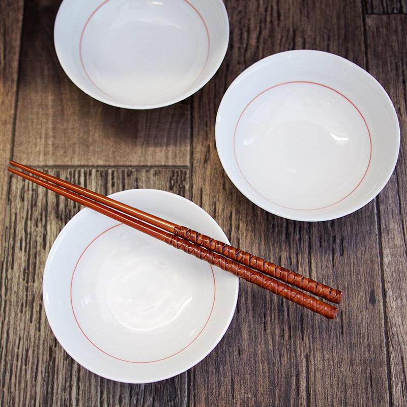 赤ライン 小鉢 Φ12cm / 和食器 白 ホワイト ボウル デザートボウル