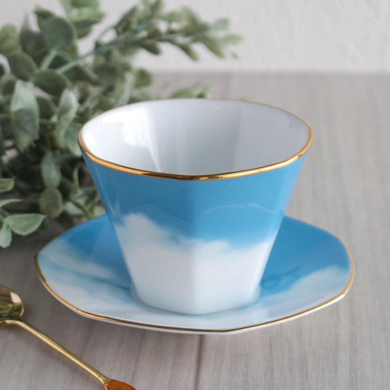 デザートカップ カップ&ソーサー 青 ブルー 空色 水色 スカイブルー