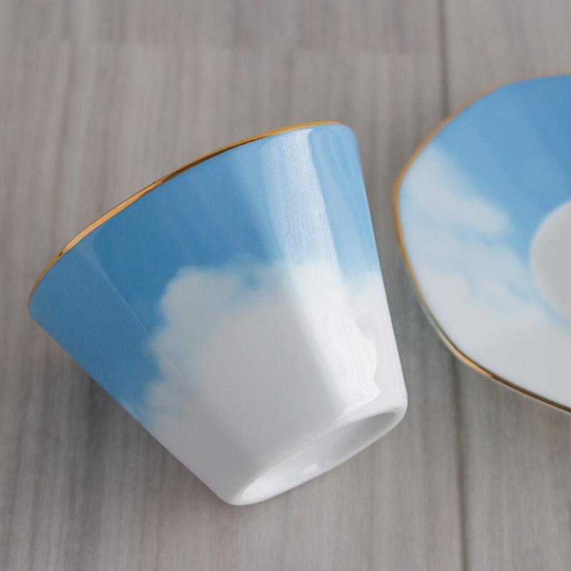 デザートカップ カップ&ソーサー 青 ブルー 空色 水色 スカイブルー