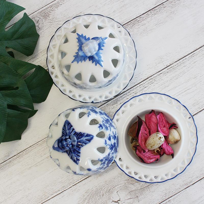 ポプリケース ポプリ容器 ポプリ入れ インセンスホルダー 香炉 陶器