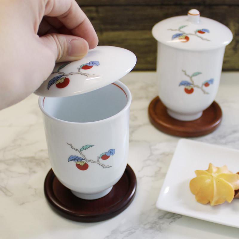 和風 デミタス 蓋付き湯呑み 菓子鉢 青磁貫入深口反千茶(ペアで