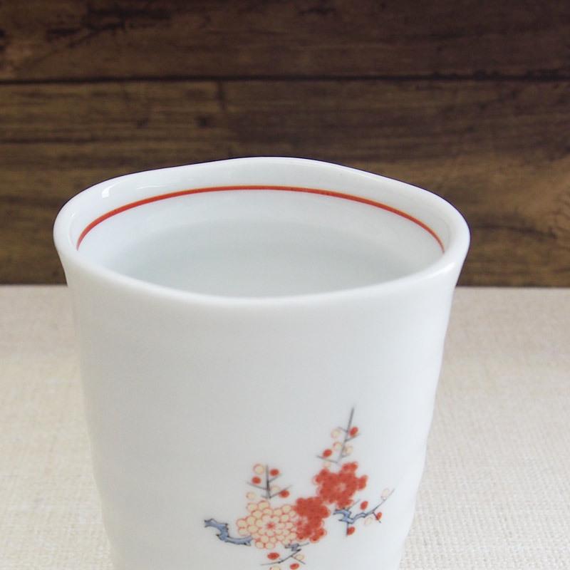 香泉作 赤絵 フリーカップ（2柄選択） / 和食器 和風 白 ホワイト 