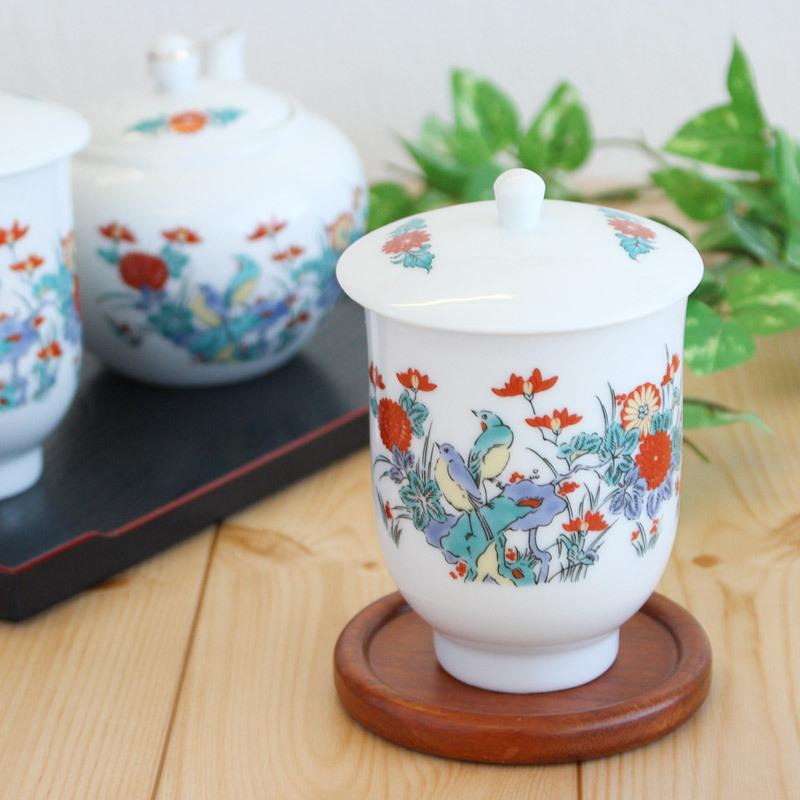 香泉作 花鳥図 蓋付湯呑 / 和食器 業務用 湯飲み 湯のみ 湯呑み 香泉作 花鳥図 蓋付湯呑 / 和食器 業務用 湯飲み 湯のみ 湯呑み
