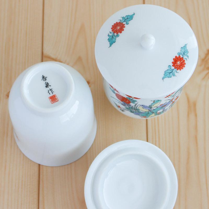 香泉作 花鳥図 蓋付湯呑 / 和食器 業務用 湯飲み 湯のみ 湯呑み 香泉作 花鳥図 蓋付湯呑 / 和食器 業務用 湯飲み 湯のみ 湯呑み