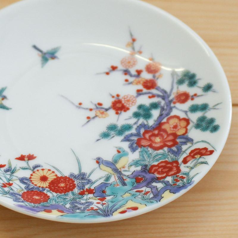香泉作 花鳥図 小皿 10.2cm / 和食器 和風 漬物皿 珍味 お茶請け  