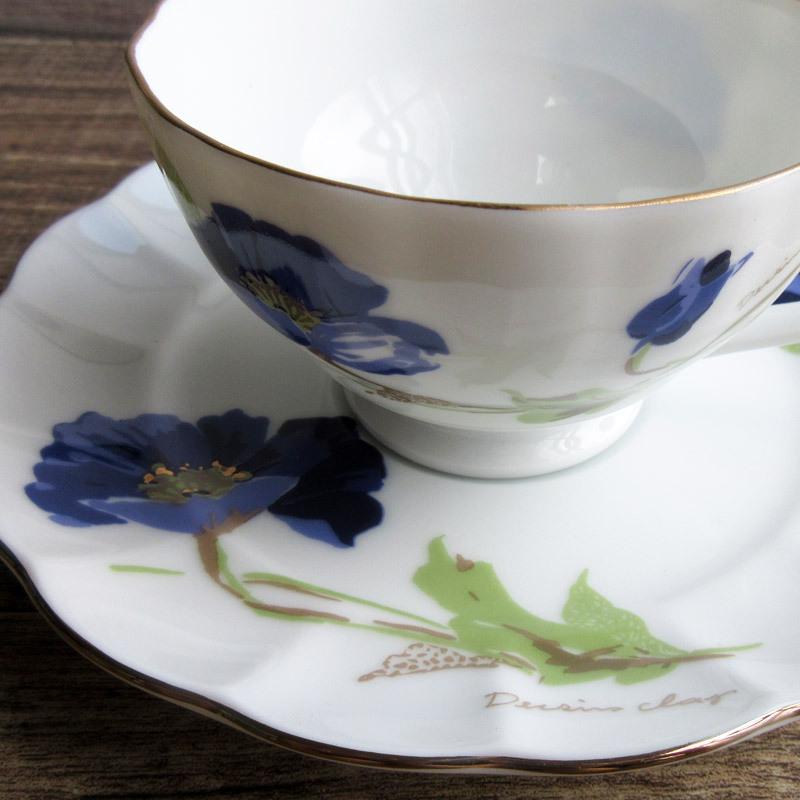青いお花 カップ＆ソーサー コーヒー / 紅茶 ティーカップ ブルー 花柄 
