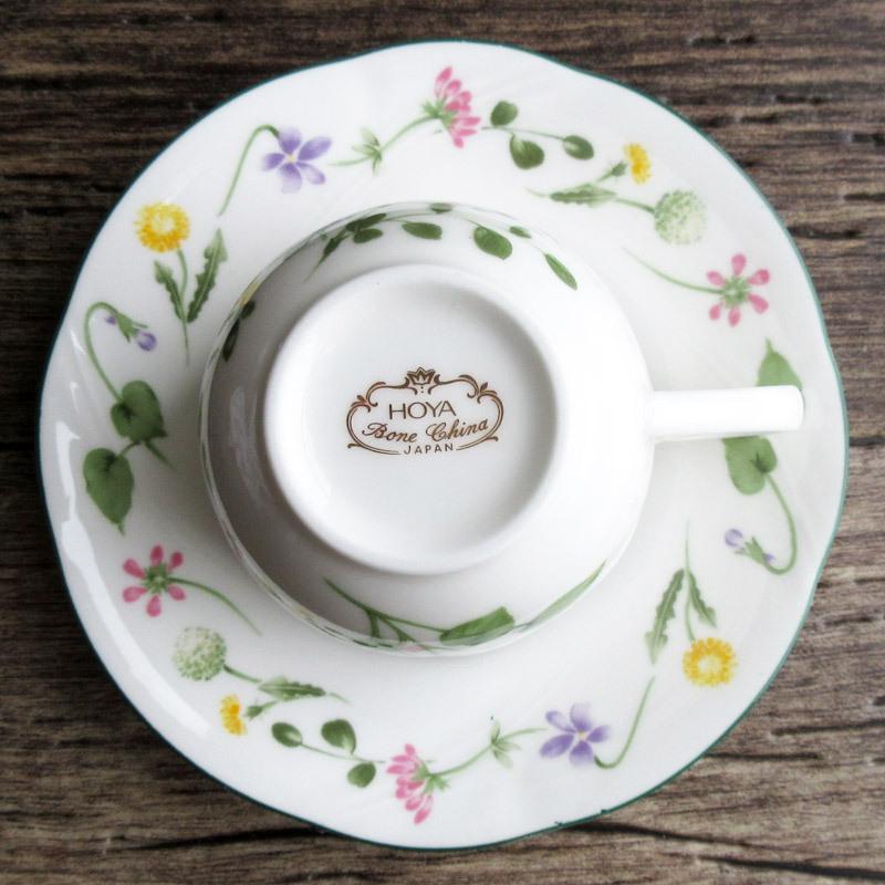 HOYA 3種の野の花 カップ＆ソーサー / ホヤ 保谷 コーヒーカップ