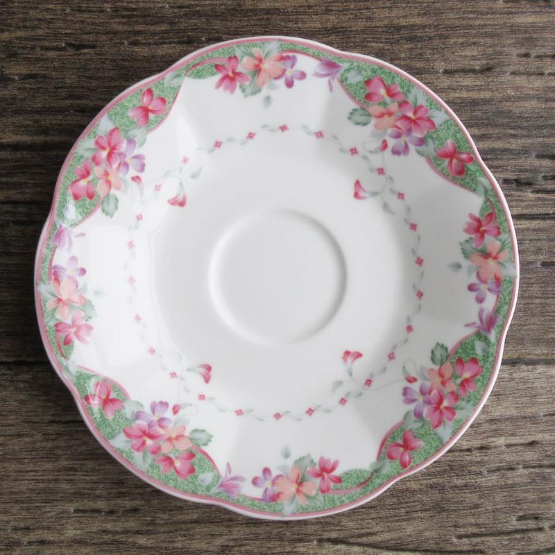 HOYA ピンク小花柄 カップ＆ソーサー / ホヤ 保谷 コーヒーカップ 花柄