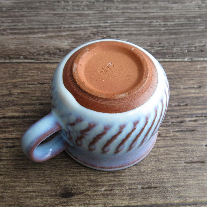 カップ&ソーサー ナチュラル 手作り風 水色 青色 ラスター加工