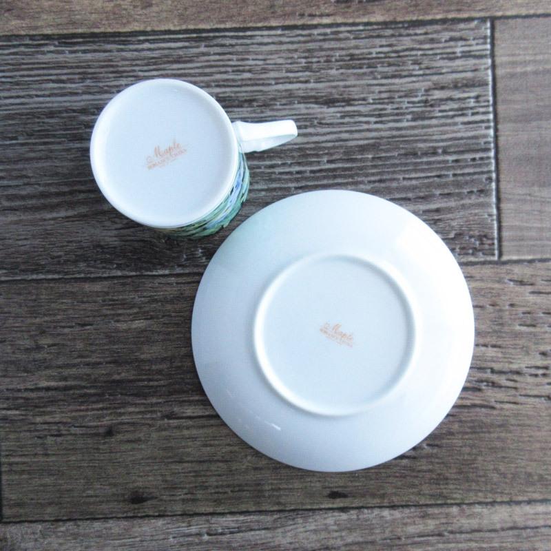 カップ&ソーサー 花柄 メイプル 金彩 ROMANCE CHINA ティーカップ