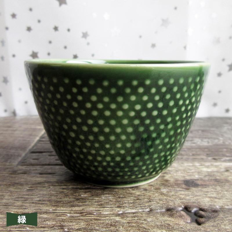 ミニカップ そば猪口 蕎麦ちょこ 水玉模様 カーキ ネイビー ホワイト