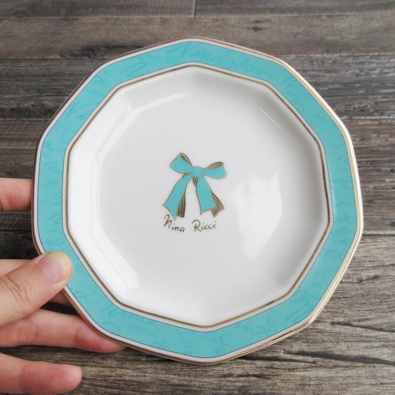 ニナリッチ エメラルドグリーン リボンプレート / 16cm かわいいお皿  
