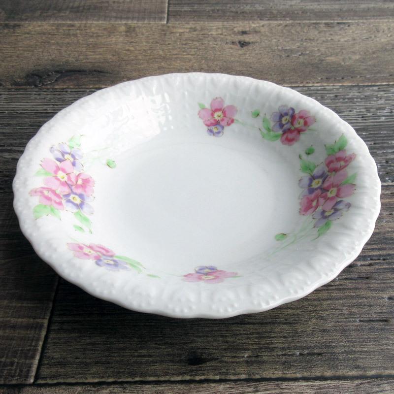 昭和レトロ ピンクの花束 クープ皿 21cm / 当店オリジナル 花柄