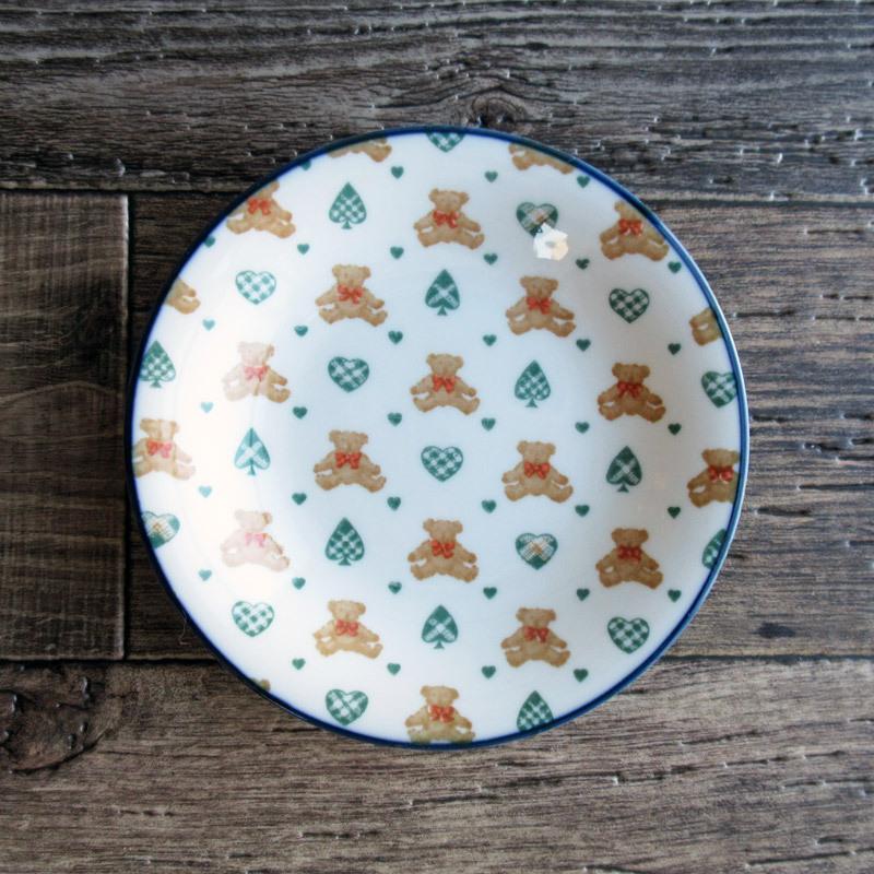 プレート 洋食器 皿 クマ ギンガムチェック くま柄 ハート スペード